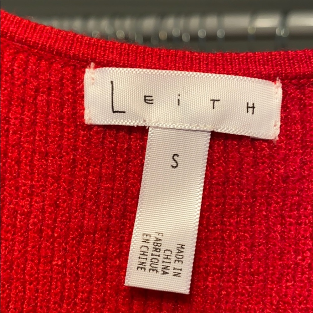Leith Square Neck Long Sleeve Sweater Dress Red - Picture 4 of 6